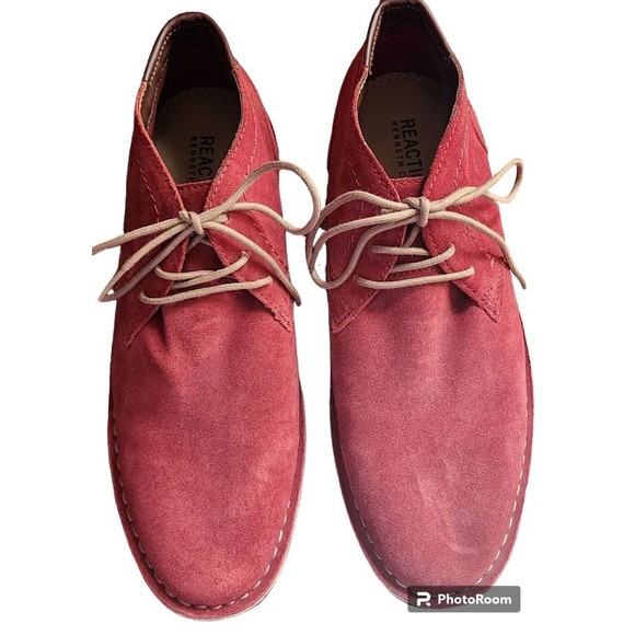 Reaction Kenneth Cole Desert Sun Red Men's Suede Leather New Shoes US Size 10 - Picture 2 of 7